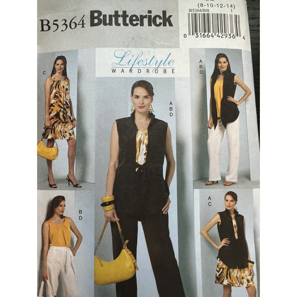 Butterick B5364 UNCUT Sewing Pattern Jacket Dress Pants Sash Size BB 8-14